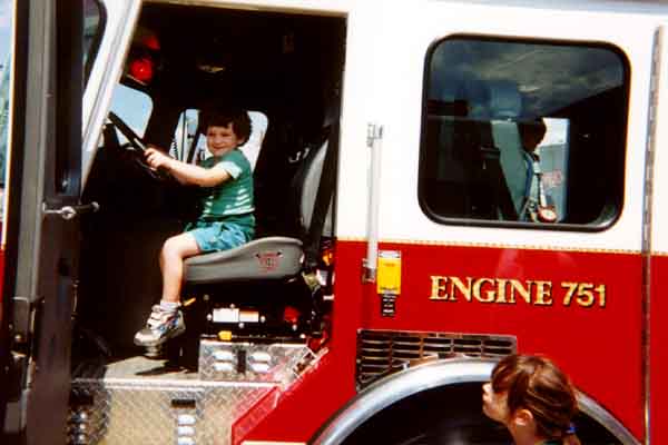 Christopher in fire truck